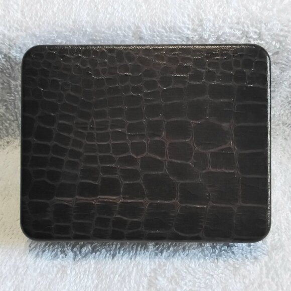 Antique Faux Alligator/Crocodile Skin Double Deck Gin Card Case!! - Picture 4 of 5
